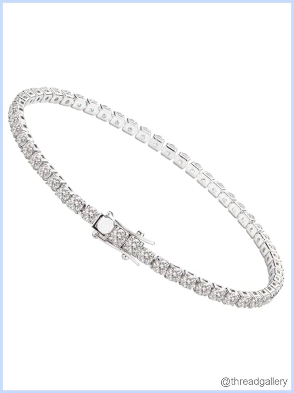 Dainty Moissanite Tennis Bracelet for Women Stainless Steel Double Safety Clasp